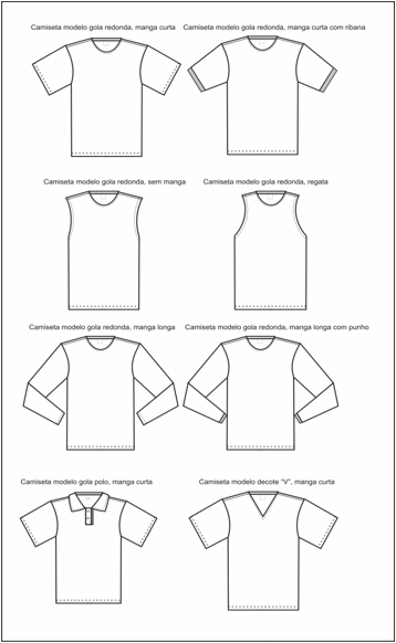 modelos variados de camiseta